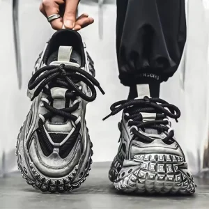 High Quality Men’s Youth Sports Shoes Breathable Mesh Trendy Versatile Tread Sole Heighten Casual Clunky Sneakers