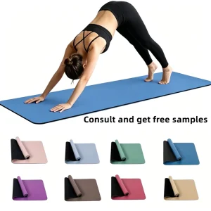 High Quality Natural Rubber Yoga Mat Eco Friendly & Non Slip Durable 5mm Thickness Includes Mesh Bag Strap
