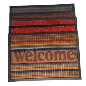 High Quality Reversible Puzzle Pattern Loop Pile Anti slip Easy to Clean Rubber Door Mat for Bathroom Kitchen Bedroom Floor Mats
