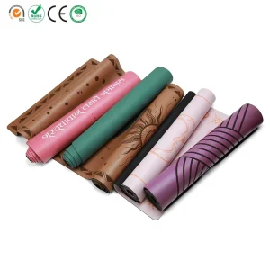 High Resilience PU Rubber Yoga Mat with Mandala Artistic Style Durable Rubber Flooring Pad