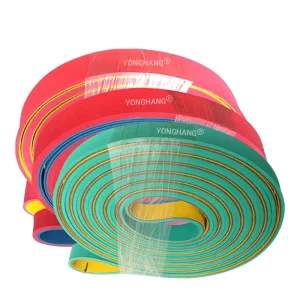 High Speed Industrial Yellow Green Nylon Sandwich Transmission Flat Belt with Red Rubber Customizable OEM Support