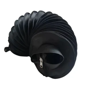 High Temperature Resistance Dust Free CNC Machine Tool Bellows Cover Durable Nylon Rubber Guard Shield Black Small Compression