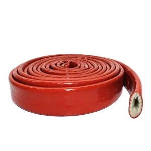 High-Temperature Resistant Insulated Rubber Hose Sleeve, Inner Fiber, Outer Silicone, 100mm