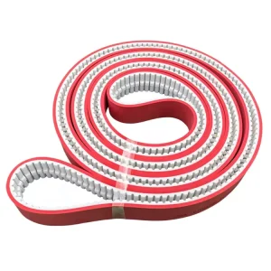 High Temperature Resistant Red Rubber Transmission PU Rubber Timing Belt with Fiberglass