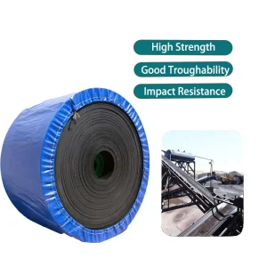 High-Temperature Wear-Resistant EP Rubber Conveyor Belt, EP100-EP500, 4-30 mm Thickness, for Mining, Cement, Stone, and Coal