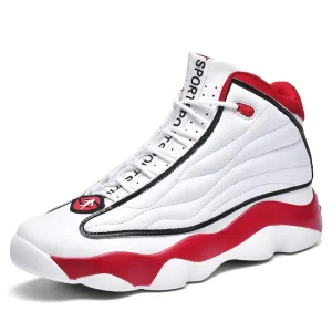 High Top Men’s Women’s Basketball Running Shoes Fashionable Versatile Trendy Design Thick Soled Wear Resistant Walking Style