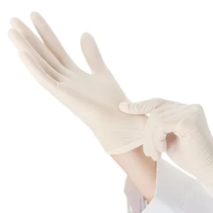 High elastic durable powder free food grade disposable latex gloves for home use