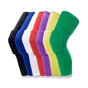 Honeycomb Padded Knee Sleeves, Compression Protective Knee Braces for Basketball, Football, Volleyball, and Sports