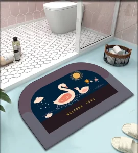 Hot selling Anti Slip Bath Mat Cute Animal Bathroom Floor Carpet Fast Drying Diatomite Rubber Materials Carpet for Home Use