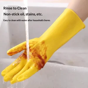 Household Kitchen Dishwashing Gloves Durable Thickened Wear Resistant Waterproof Rubber Labor Protection for Household Cleaning