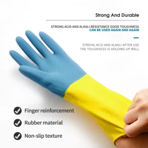 Household Waterproof Acid and Alkali Resistant Gloves Latex Non slip Rubber Gloves Labor protection Wear test Anti corrosion