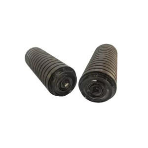 ISO DIN Standard Carbon Steel Rubber Rings Coated Oil Heat Fire Resistant Conveyor Roller Troughing Idler