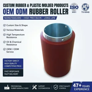 ISO9001 Factory Rubber to Metal Bonded Parts Rubber Drive Wheel Stainless Steel Coated Rubber Rollers