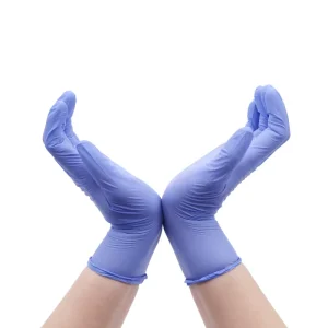 Ice Blue SGS Certified Textured Powder Free Disposable Size Medium Nitrile Medical Gloves for Examination