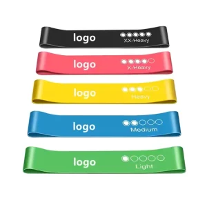 In Stock 5 Pieces Different Level Nature Rubber Latex Resistance Exercise Loop Bands Fitness Resistance Hip Circle Bands Set