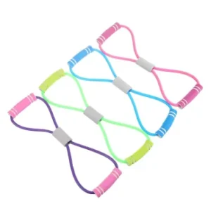 Indoor Workout Yoga Fitness Resistance Band 8 Shaped Handle Bands High Elastic TPE Resistance Handle Bands