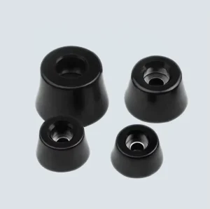 Industrial Anti slip Anti impact Rubber Stopper with Molded Design Black Model 22*18*22