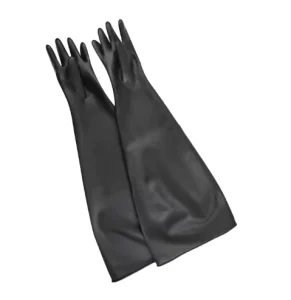 Industrial Butyl Chemical Gloves 32-Inch Long Sleeve 0.6 mm Thick Powder-Free Silicone-Free Waterproof Dry Box Gloves