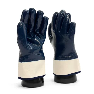 Industrial Fully Coated Nitrile Safety Gloves With Safety Cuff Reinforced Palm Waterproof Labor Protection Gloves