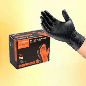Industrial Grade Disposable 10Mil Orange Black Nitrile Gloves Soft Anti-Slip Oil Resistant Waterproof Powder Free Latex Home