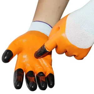 Industrial Nitrile Gloves Anti Slip Oil Proof Heavy Duty Labor Protection