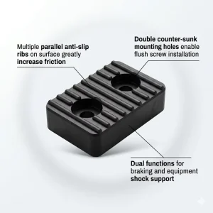 Industrial Ribbed Anti Slip Rectangular EPDM Rubber Damper