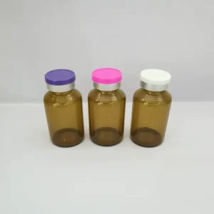 Injection Vial 20R 26ml Amber Low Borosilicate Glass Medical Bottles with Rubber Stopper and Screen Printing