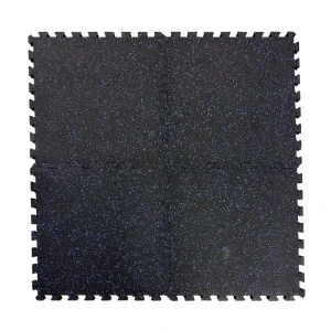 Interlocking High-Density Dual-Layer EPDM Composite Rubber Gym Flooring Tile, Anti-Slip Shock Absorption