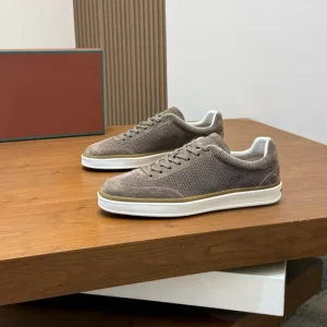 Italian Pure Original Men Suede Mesh Patchwork Sneakers Lace up Flat Sole Lightweight Breathable Daily Walking Casual Shoes