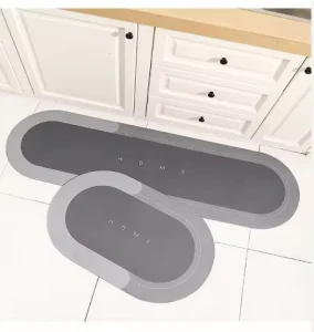 Kitchen Mat and Bathroom Foot Mat Set of 2 Diatom Mud Anti Slip Anti Oil