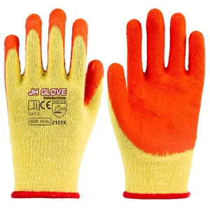 Labor Protection Crinkle Gloves Latex Coated Ten Stitch Cotton Yarn Twine Non Slip Abrasion Resistant Rubber Coated Hand