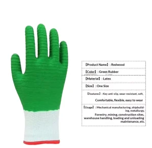 Labor Protection Gloves Fully Impregnated Wavy Pattern Non slip Wear resistant Industrial Construction Thickened Latex Oil proof