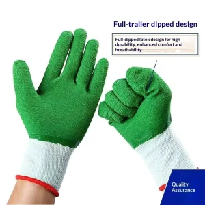 Labor Protection Gloves Fully Impregnated Wavy Pattern Non slip Wear resistant Industrial Construction Thickened Latex Oil proof