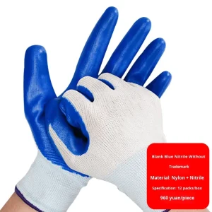 Labor Protection Gloves Nitrile Latex Wear Resistant Non Slip Rubber Coated Construction Site Men
