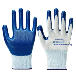 Labor Protection Gloves Summer Breathable Embossed Foam Texture Knit Wrist Cuff Wear Resistant Work Latex Non Slip Rubber