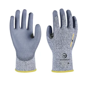 Labor Protection Safety Gloves Thickened Wear Resistant Breathable ANSI ISEA Cut Level 5 Dipped PU Resin Coated Gloves