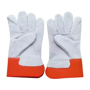 Labor Protection Short Cowhide Two layer Smooth Texture Customizable Welding Welder Protective Gloves Made in China