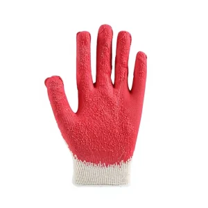 Labor Protection Wear Resistant Thickened Gloves Natural Latex 10 Pin White Red Flat Rubber Anti Slip Sweat Absorbent Gloves