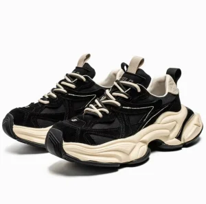 Lacing Men’s Women’s Couple Sport Shoes Thick Sole Luxury Design Casual Retro Spring Sneakers Breathable Upper