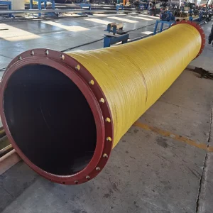 Large Diameter Rubber Dredging Hose, Abrasion Resistant Slurry Transfer Hose with Fixed Flange Connection