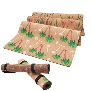 Laser Edged Cork Yoga Mat, No Frayed Edges, Fine Grain Texture, Sweat Resistant & Durable