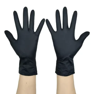 Latex Free Nitrile Gloves 100pcs box Waterproof Oil resistant Black Powder Free Disposable 3mil Nitrile Gloves for Beauty Salon