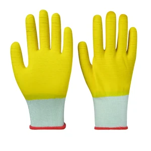 Latex Labor Protection Coated Gloves Non Slip Wear Resistant Waterproof Anti Cut Customizable Color for Construction Work