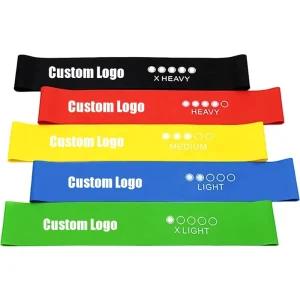 Latex Resistance Bands Custom Logo 5 Levels Physical Therapy Workout Bands for Home Gym Fitness Exercise Bands for Men & Women