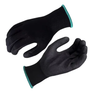 Latex Rubber Work Gloves EN388 Certified 13 Gauge Seamless Wrinkle Palm Anti Static Safety Gloves Bulk