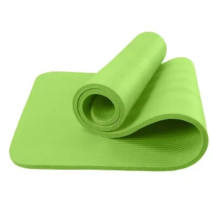 Light Green NBR Yoga Mat Non Stick Anti Slip Custom Logo 10mm Thick Waterproof Eco Friendly Carrying Bag