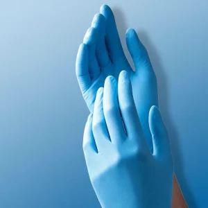 Lightweight Blue Food Safe Latex Free High Sensitivity Service Industry Disposable Nitrile Gloves