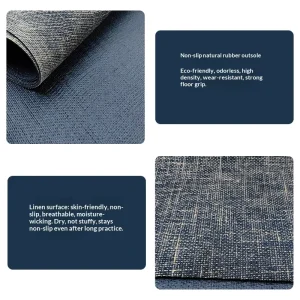 Linen Rubber Yoga Mat Customized Indoor Fitness Mat Non Slip Widened Thickened Silent 345mm Thickness Rectangular for Men Women