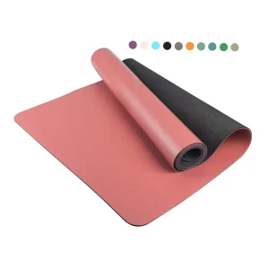 Logo Print Eco Friendly PU Natural Rubber Yoga Mat Rubber Textured Non Slip Optimal Cushioning Thick 5mm Pilates Exercise Mat