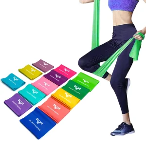 Long Elastic Physical Therapy Pilates Stretching Resistance Yoga Exercise Thera Bands